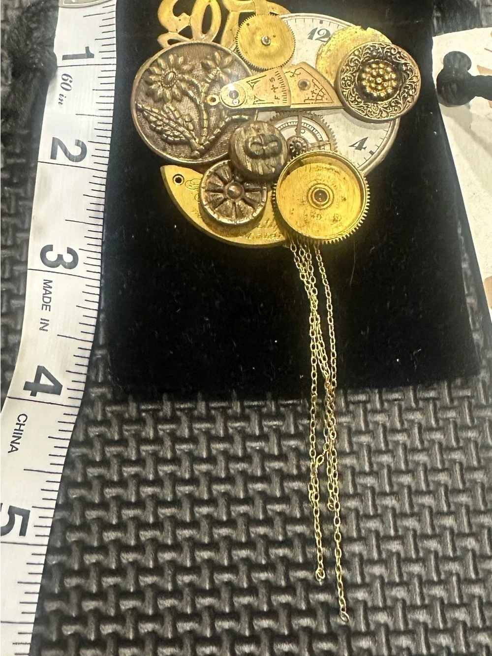 Steampunk Assemblage Brooch Pin